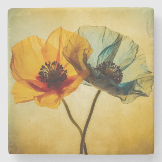 2つの花 ストーンコースター (正面)