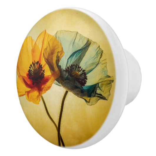 2つの花 セラミックノブ (右)