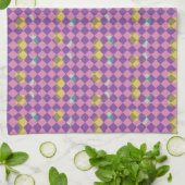 2つの花 ダイヤモンド キッチンタオル (折り畳み)