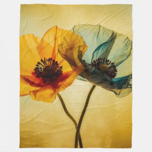 2つの花 フリースブランケット (正面)