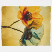 2つの花 フリースブランケット (正面(横))