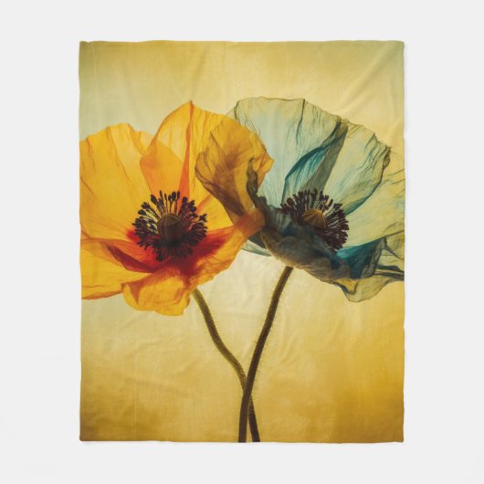2つの花 フリースブランケット (正面)