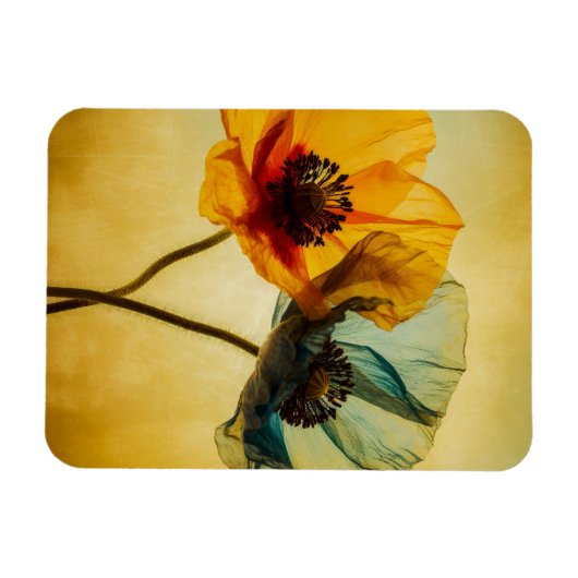 2つの花 マグネット (横)