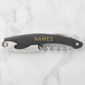 2つの苗字またはニックネームが入ったオーダーメイド ソムリエナイフ (正面)