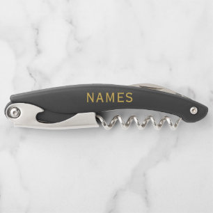 2つの苗字またはニックネームが入ったオーダーメイド ソムリエナイフ