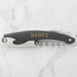 2つの苗字またはニックネームが入ったオーダーメイド ソムリエナイフ