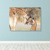 2つの若いキリン キャンバスプリント (インサイチュ (ウッドフロア))