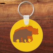 2つの茶色のクマのキーチェーン キーホルダー (正面)