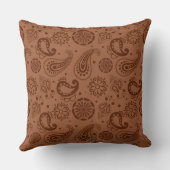 2つの茶色のフローラペイズリーパターン クッション (裏面)