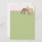 2つの茶色のポニーズガールズベビーシャワー 招待状 (裏面)