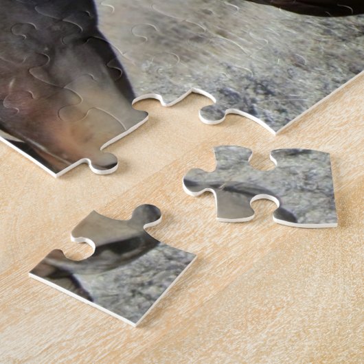 2つの茶色の野生の馬のヌズリング ジグソーパズル (側面)