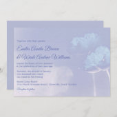 2つの蓮の花と一緒に楽しく蓮結婚の© 招待状 (正面/裏面)