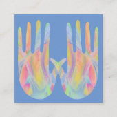 2つの虹の癒しの手はペリウィンクル スクエア名刺 (正面)