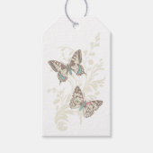 2つの蝶スケッチグラフィック結婚のギフトラベル ギフトタグ (正面)