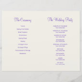 2つの蝶パープルグラフィック結婚式 プログラム (裏面)