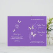 2つの蝶パープルグラフィック結婚式 プログラム (スタンド正面)