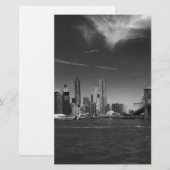 2つの製品でパノラマ ブラック＆ホワイト ブルックリンをご覧ください 便箋 (正面/裏面)