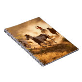 2つの西カウボーイ馬に乗って、野生のホールをロープ ノートブック (右側)