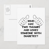 2つの親指と糖尿病で人を愛する ポストカード (正面/裏面)