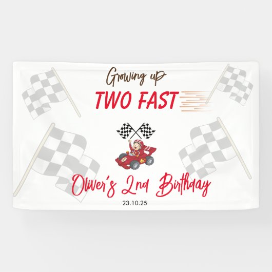 2つの誕生日の高速バナー 横断幕 (横)