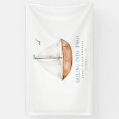 2つの誕生日バナ航海のーへのセーリング 横断幕 (縦)