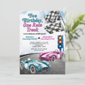 2つの誕生日ワンレーストラックレースカージョイン誕生日 招待状 (スタンド正面)