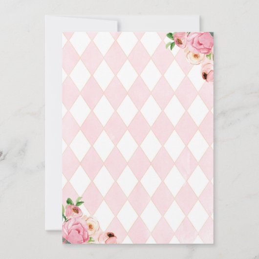 2つの誕生日用ティー招待状フローラティーパーティー 招待状 (裏面)