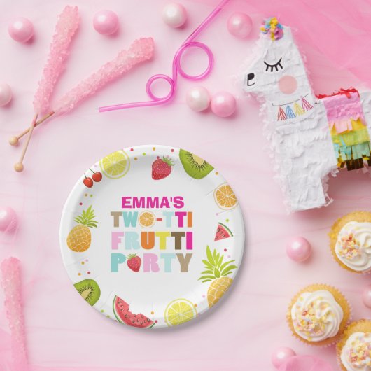 2つの誕生日紙プレートTuttiフルーティ ペーパープレート (パーティー)