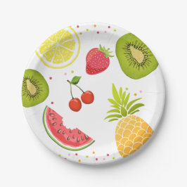 2つの誕生日紙プレートTuttiフルーティ ペーパープレート