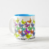 2つの調子のマグの放し飼いのウクレレの社会 ツートーンマグカップ (正面左)