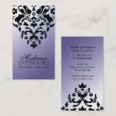 2つの調子の紫色のダマスク織の名刺 名刺 (正面/裏面)