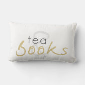 2つの調子の金ゴールドの輝きの茶および本の枕 ランバークッション (裏面)