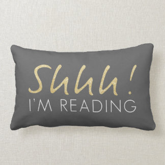 2つの調子の金ゴールドの輝きShhh! 私は枕を読んでいます ランバークッション