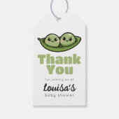 2つの豆のポッドツイン赤ちゃんシャワーありがとう ギフトタグ (正面)