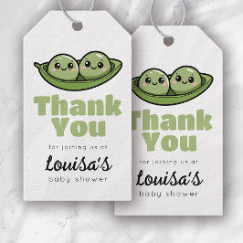 2つの豆のポッドツイン赤ちゃんシャワーありがとう ギフトタグ