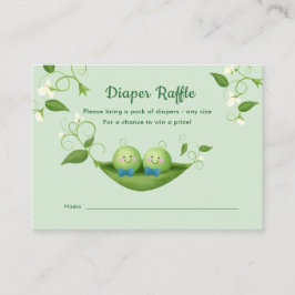 2つの豆の赤ちゃんシャワーおむつラッフルエンクロージャカード エンクロージャーカード