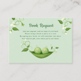 2つの豆の赤ちゃんシャワーブックリクエストエンクロージャカード エンクロージャーカード