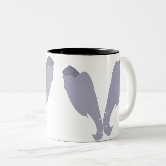 2つの象の頭部は一緒に会います ツートーンマグカップ (正面右)