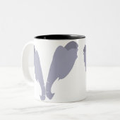 2つの象の頭部は一緒に会います ツートーンマグカップ (正面左)