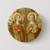 2つの貧しいクレア聖人(SAU 027)円形 缶バッジ (正面)