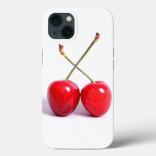 2つの赤いさくらんぼオンホワイト iPhone 13ケース
