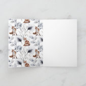 2つの赤いキツネパーソナライズされたクリスマス カード (内部)