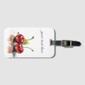2つの赤いジューシーなさくらんぼ、カスタマイズ可能 ラゲッジタグ (正面横)