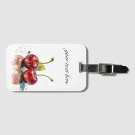 2つの赤いジューシーなさくらんぼ、カスタマイズ可能 ラゲッジタグ