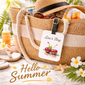 2つの赤いジューシーなさくらんぼ、カスタマイズ可能 ラゲッジタグ