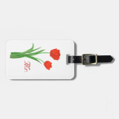 2つの赤いチューリパーソナライズされたップMr.ラゲッジタグ ラゲッジタグ (正面横)