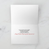 2つの赤いハートを持つ生命パートナーのための陽気なバレンタイン シーズンカード (内部)