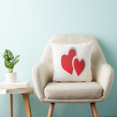 2つの赤いハート クッション (椅子)