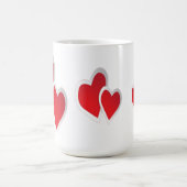 2つの赤いハート コーヒーマグカップ (中央)