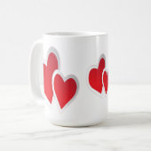 2つの赤いハート コーヒーマグカップ (正面左)